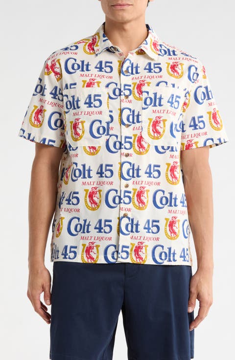 x Colt 45 Print Button-Up Shirt