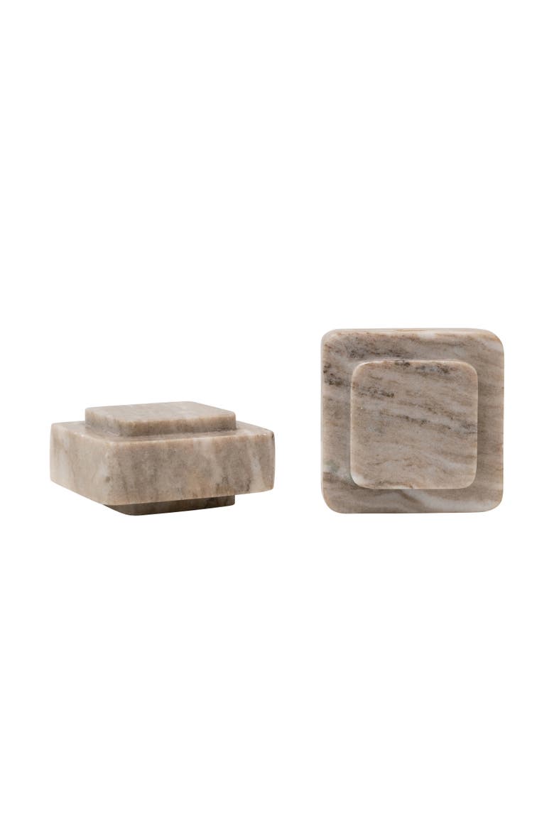 Heavy Duty Marble Bookends, Beige, Set of 2, Main, color, Cream
