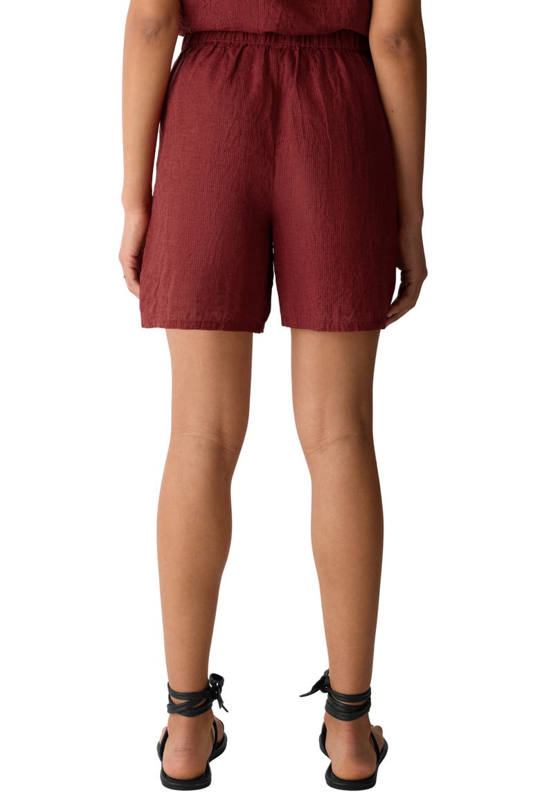 Organic Linen Drawstring Walking Shorts, Alternate, color, SUN DRIED TOMATO