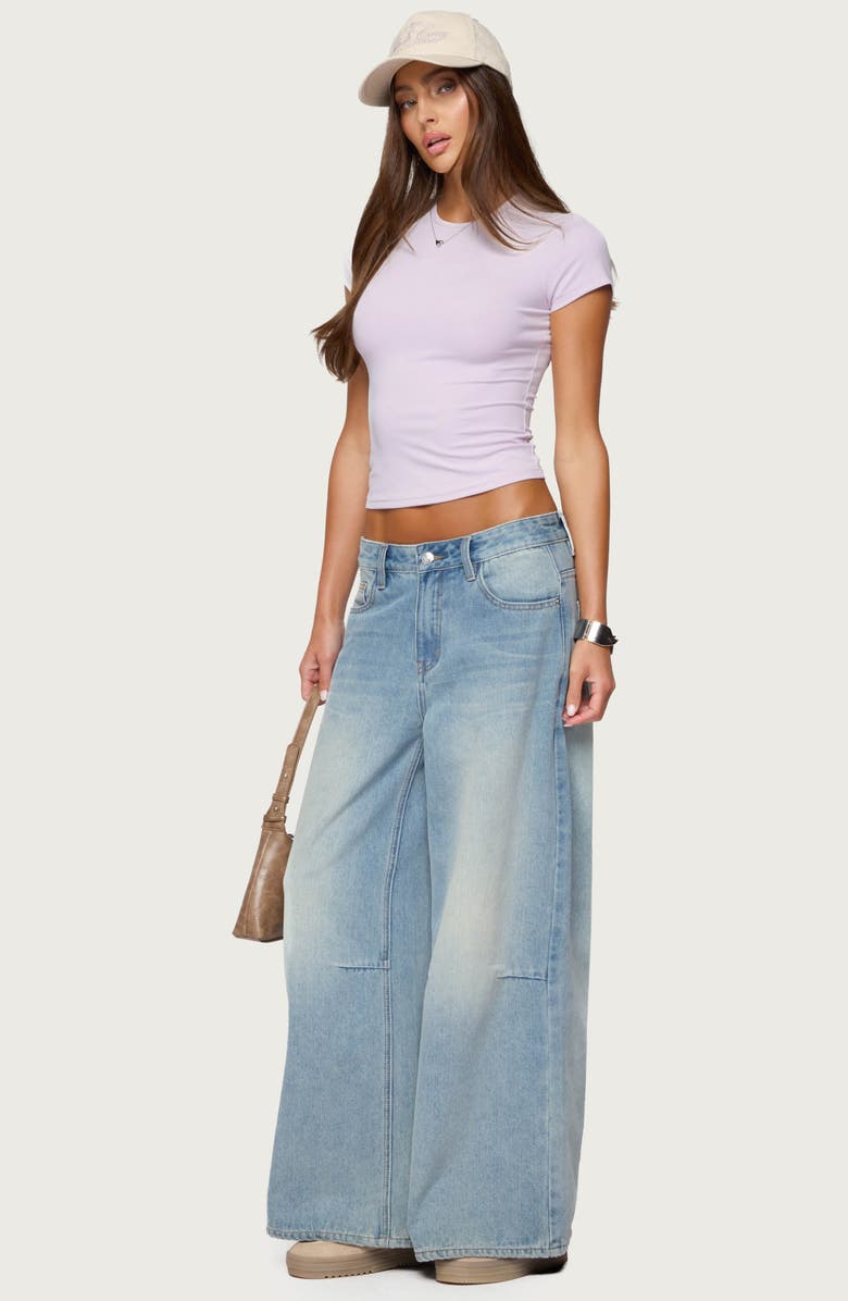 EDIKTED Tay Cap Sleeve T-Shirt, Alternate, color, Lilac