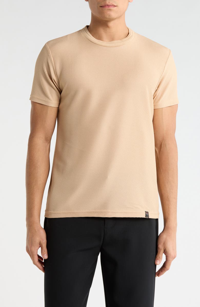 T.R. PREMIUM Textured Crew T-Shirt, Main, color, Beige