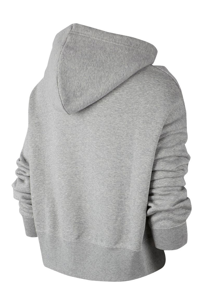 Sportswear Fleece Full Zip Hoodie, Alternate, color, DARK GREY HEATHER/ WHITE