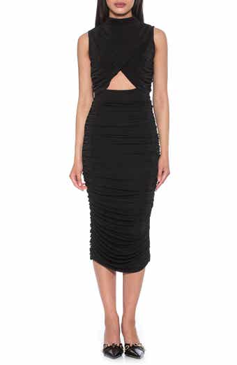 Alexia Admor Khloe Sleeveless Ruched Cutout Midi Dress
