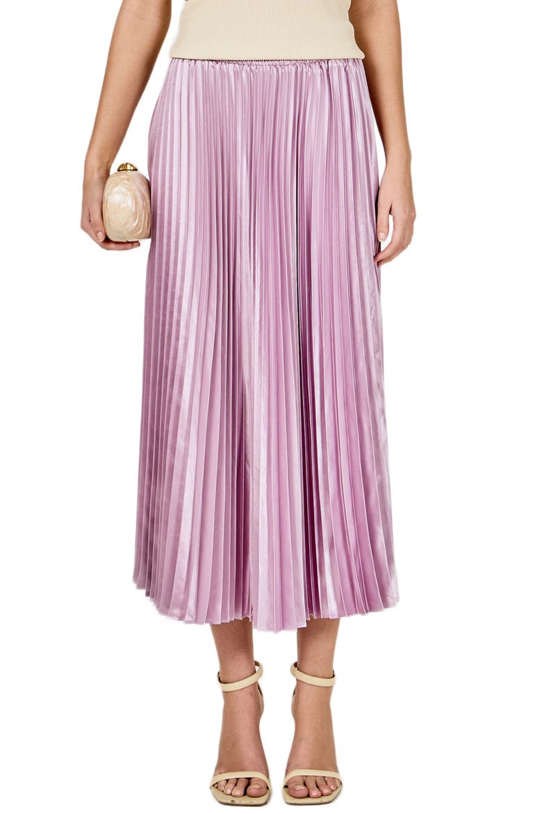 Sunburst Pleated Skirt, Main, color, LILAC