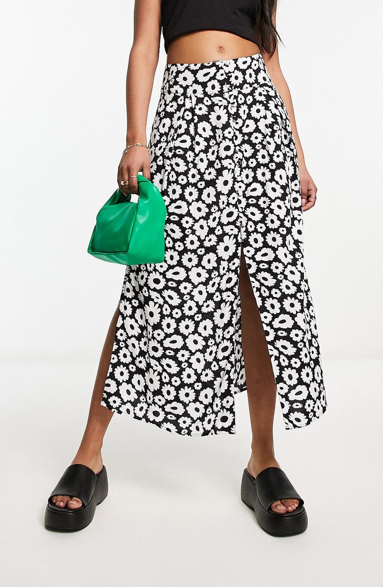ASOS DESIGN Print A-Line Midi Skirt, Alternate, color,