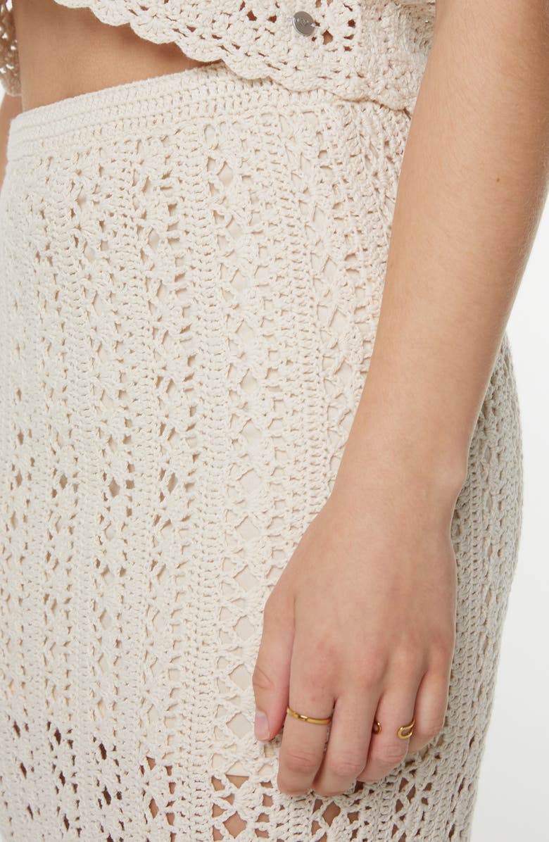 Roxy Sea Swirl Crochet Midi Skirt, Alternate, color, Parchment Solid