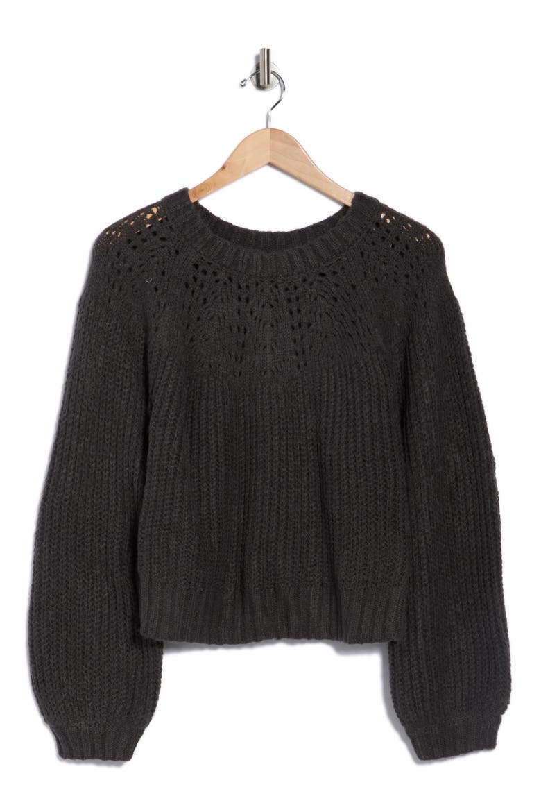 Balloon Sleeve Sweater, Alternate, color, CHARCOAL