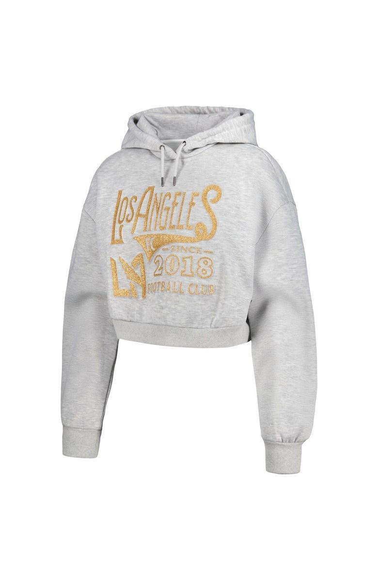 THE WILD COLLECTIVE Women's The Wild Collective Heather Gray LAFC Cropped Pullover Hoodie, Alternate, color, Heather Gray