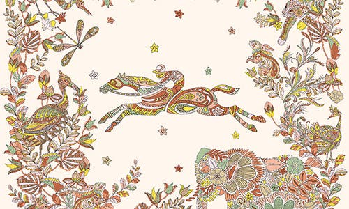 Longchamp Foret Square Silk Scarf In Neutral