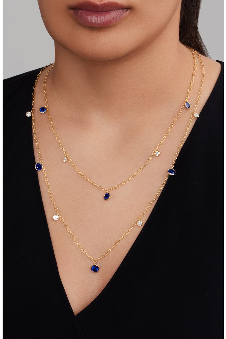 Ceylon Sapphire & Diamond Tinsel Necklace, Alternate, color, 18K YELLOW GOLD