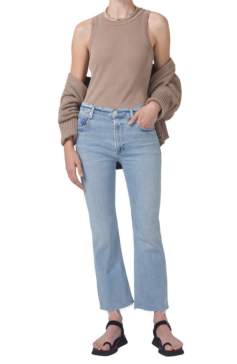 Citizens of Humanity Isola Raw Hem High Waist Crop Bootcut Jeans, Alternate, color, Lyric