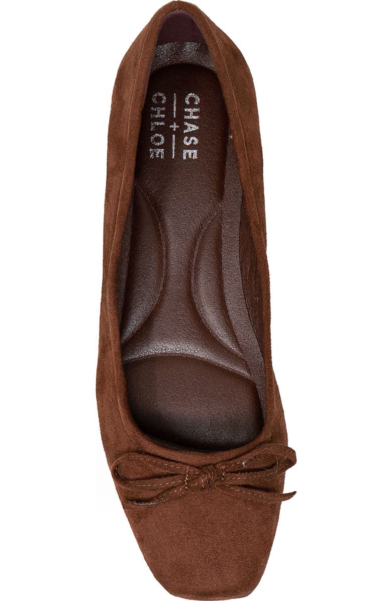 CHASE AND CHLOE Bow Ballet Flat, Alternate, color, Brown