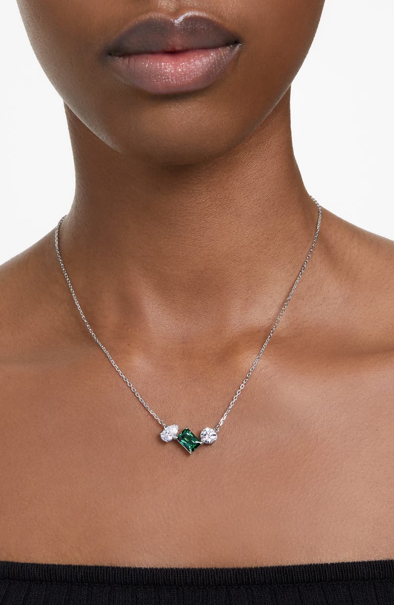 Swarovski Mesmera Crystal Pendant Necklace, Alternate, color, Green