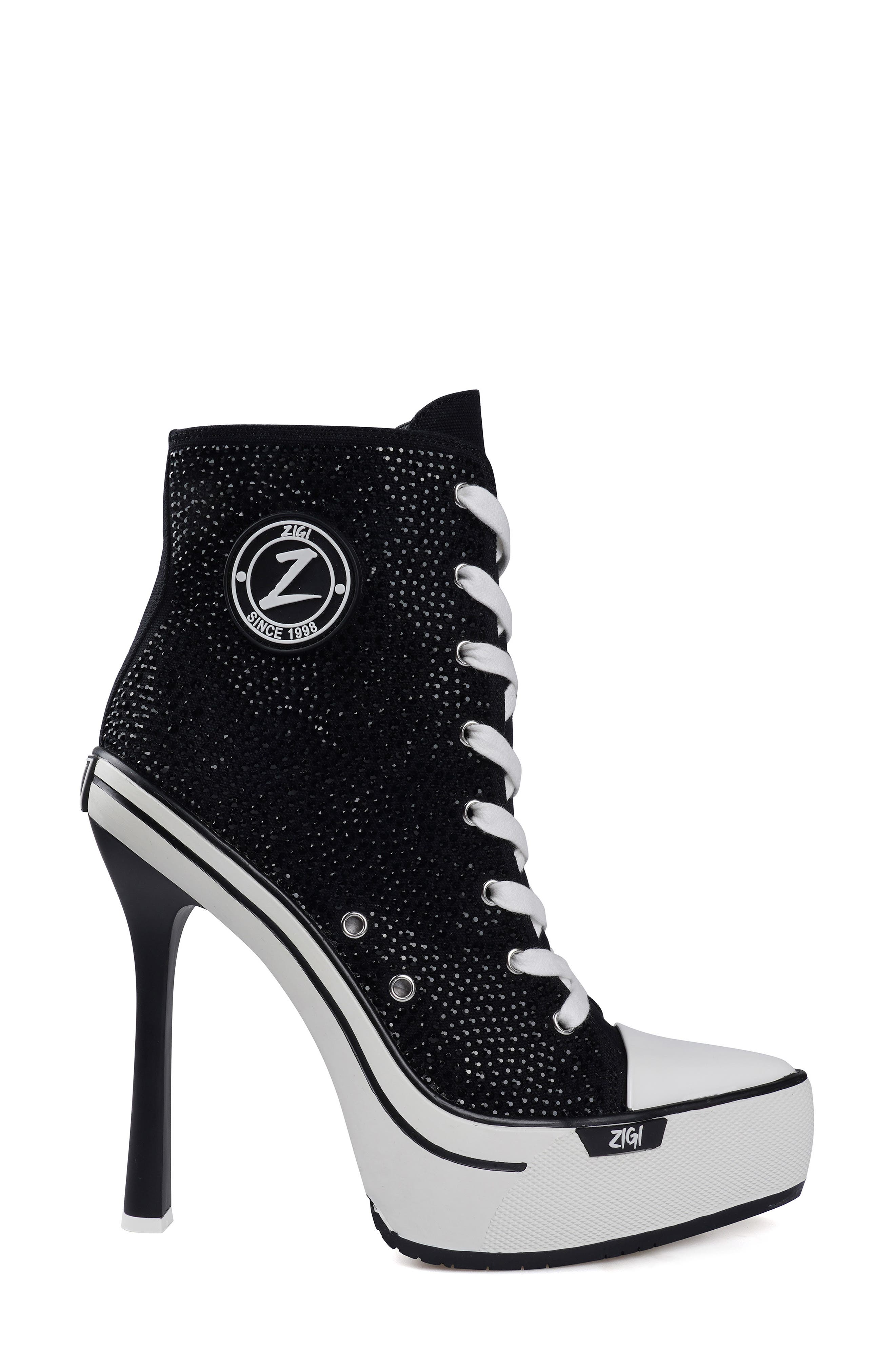 ZIGI Adiel Platform Bootie, Alternate, color, Black Canvas