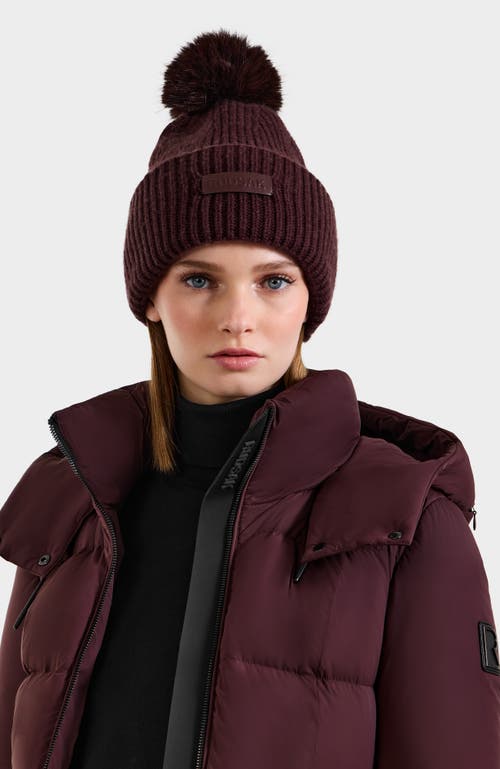 Rudsak Dara Knit Pom Pom Hat In Burgundy