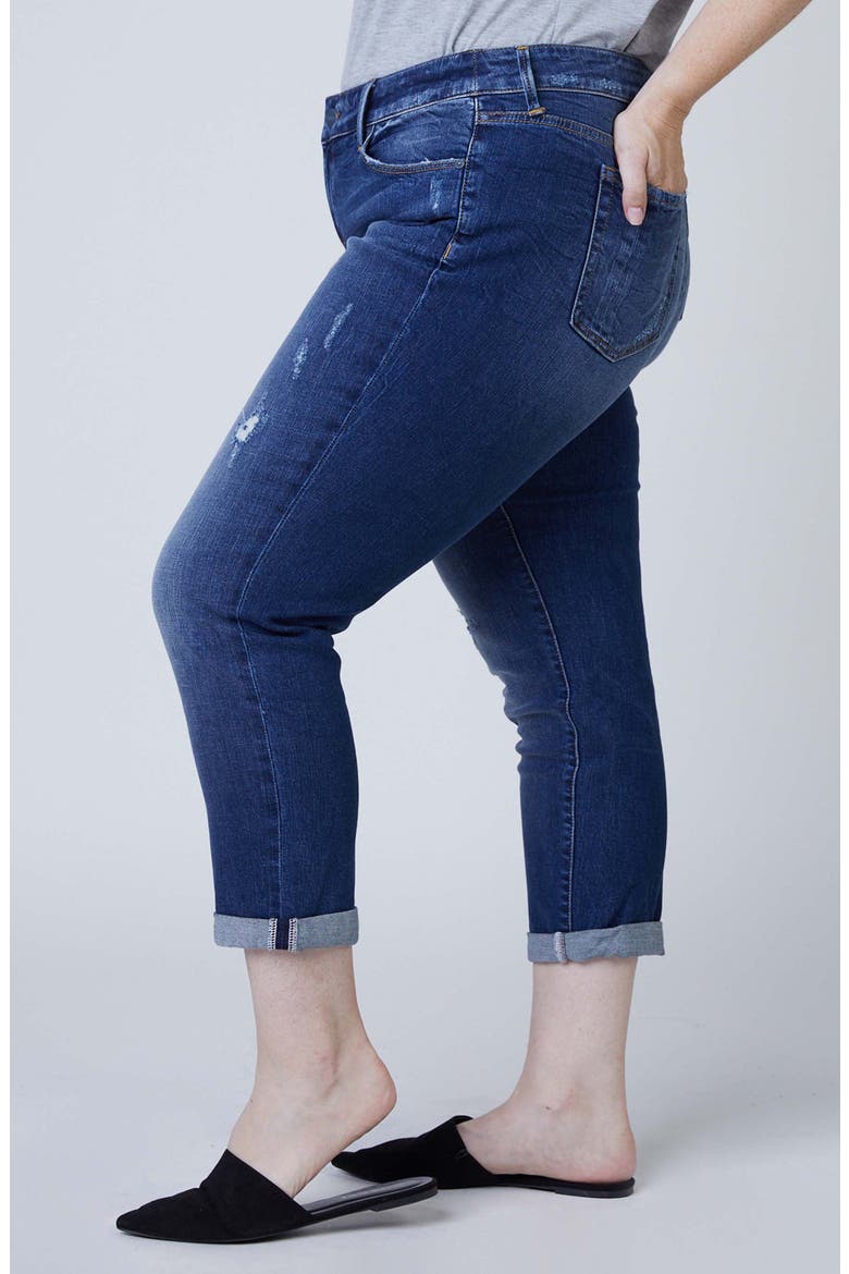 Distressed Crop Boyfriend Jeans, Alternate, color, MARINA
