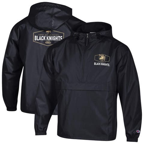 Men's Champion Black Army Black Knights Delay Packable Half-Zip Jacket