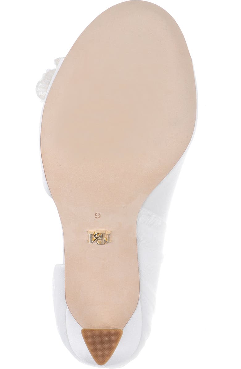 Badgley Mischka Collection Yana Sequin Flower Sandal, Alternate, color, White Satin