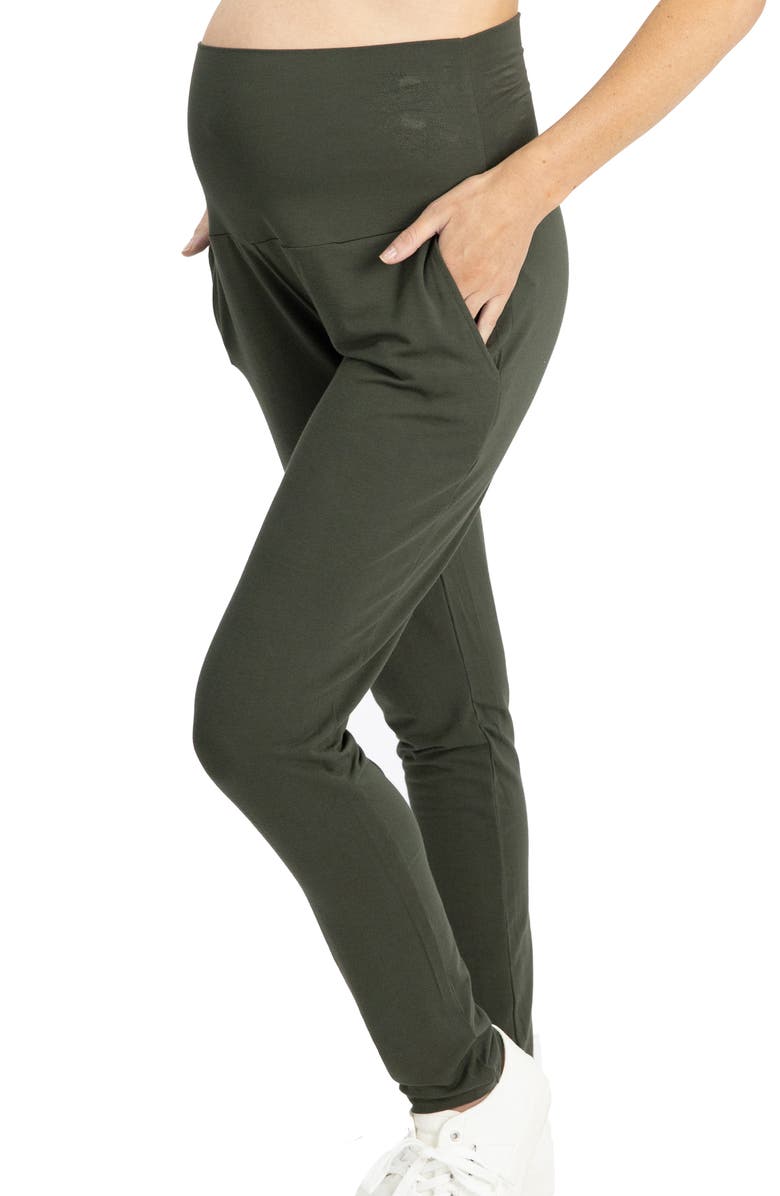 Angel Maternity Tapered Casual Maternity Pants, Alternate, color, Khaki
