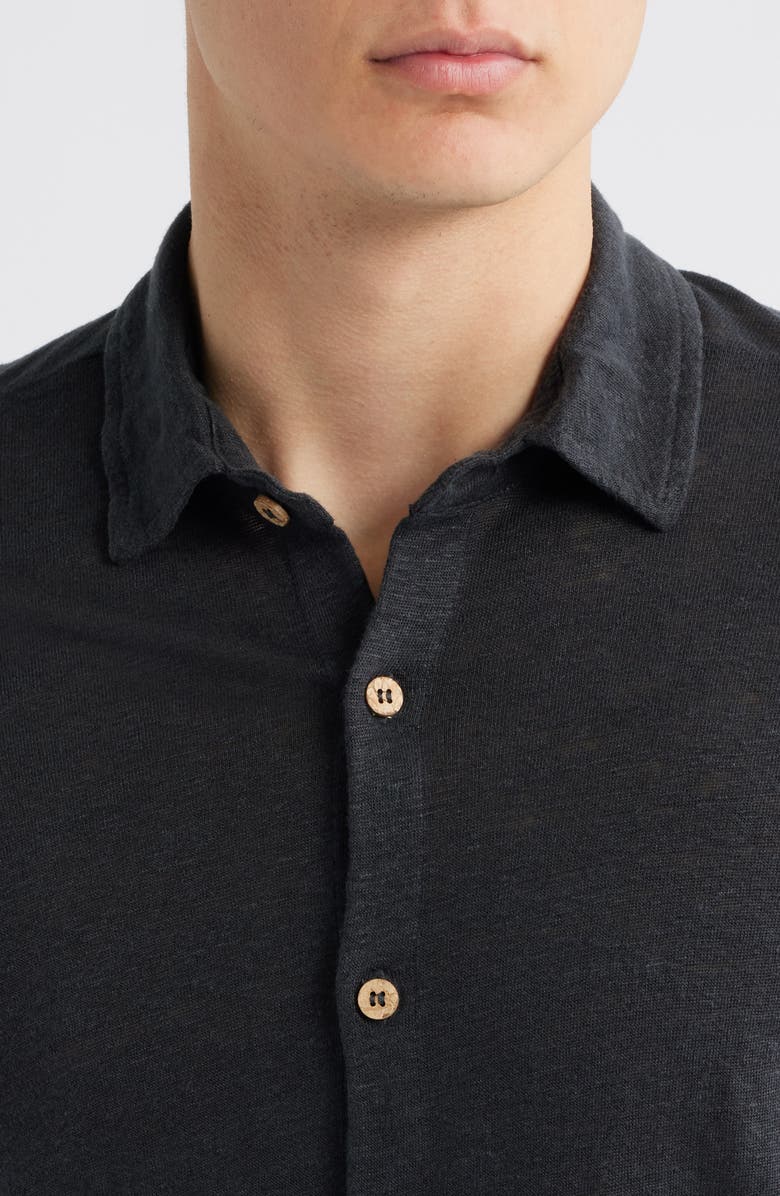 ALEX CRANE Ola Linen Knit Short Sleeve Button-Up, Alternate, color, 