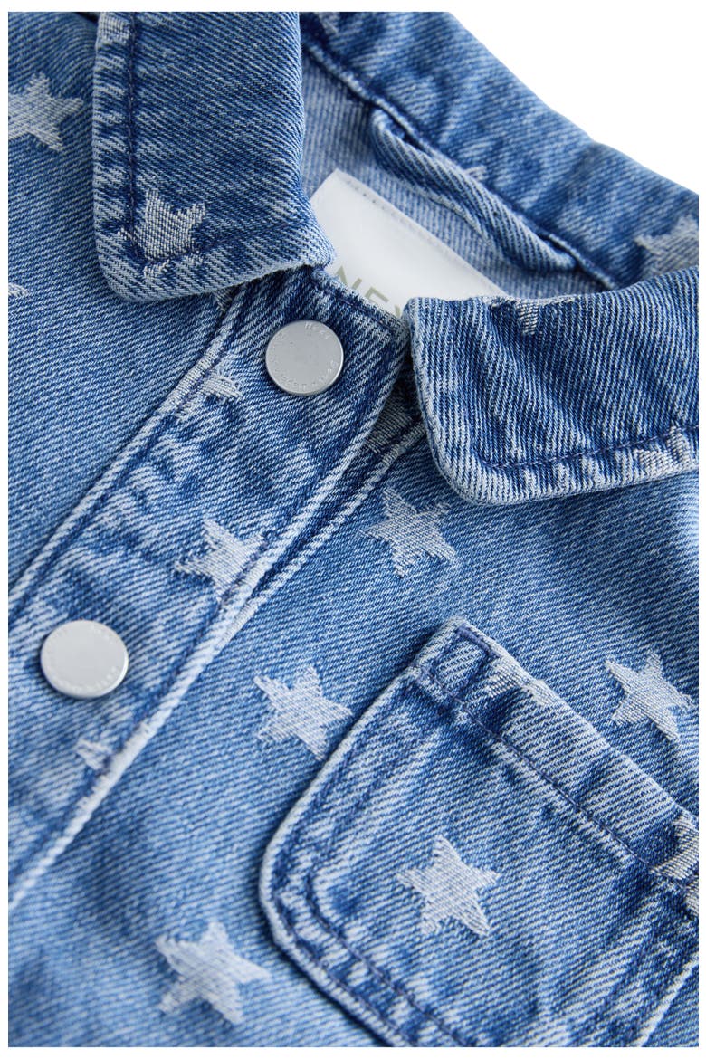 Kids' Star Print Denim Jacket, Alternate, color, BLUE