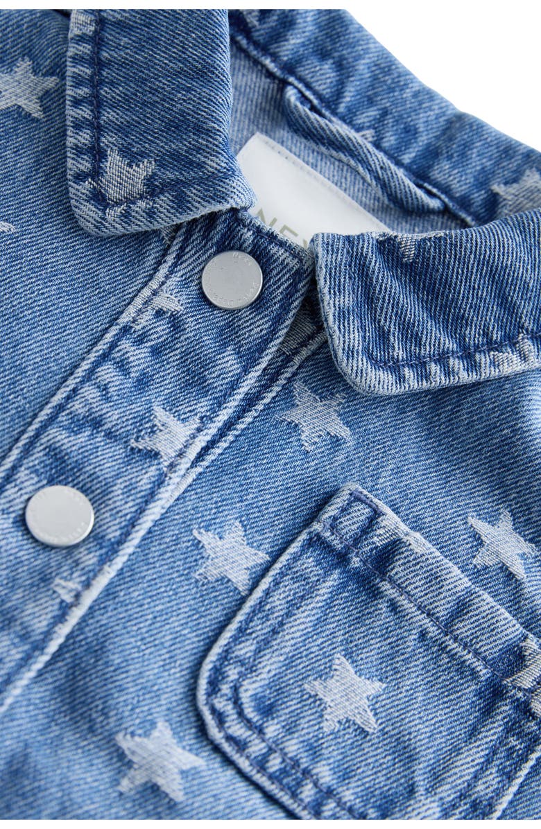 NEXT Kids' Star Print Denim Jacket, Alternate, color, Blue