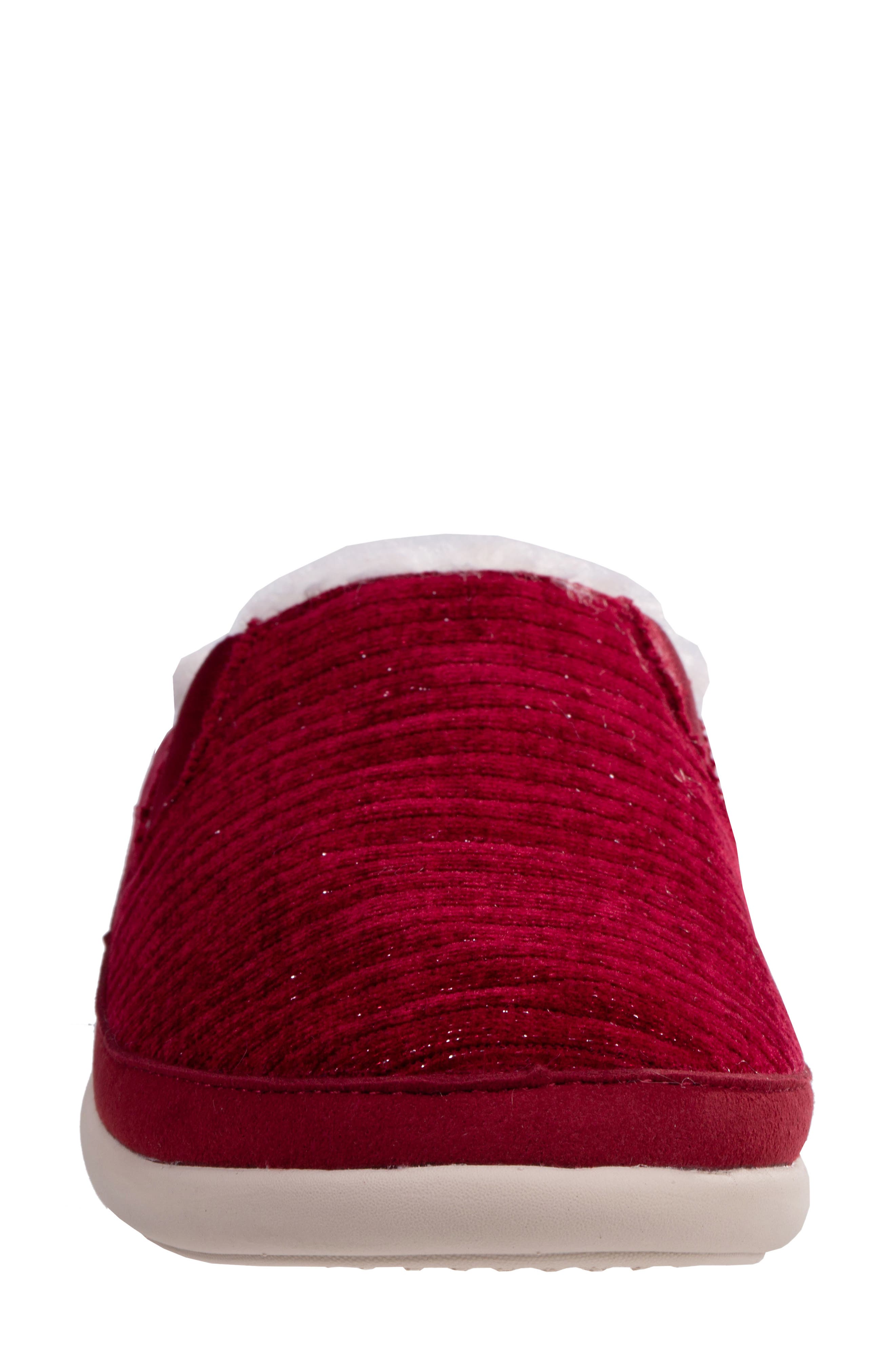 Revitalign Apres Faux Fur Lined Slipper, Alternate, color, Red Plum