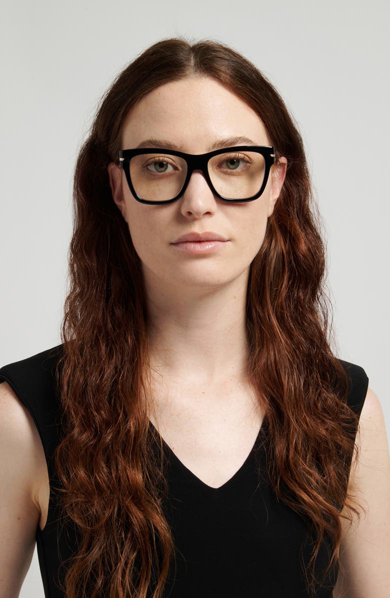 Victoria Beckham 53mm Square Optical Glasses, Alternate, color, 