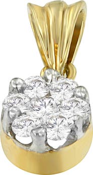 Haus of Brilliance 14K Yellow Gold 1/2 cttw Round Cut Diamond Circle Pendant Necklace