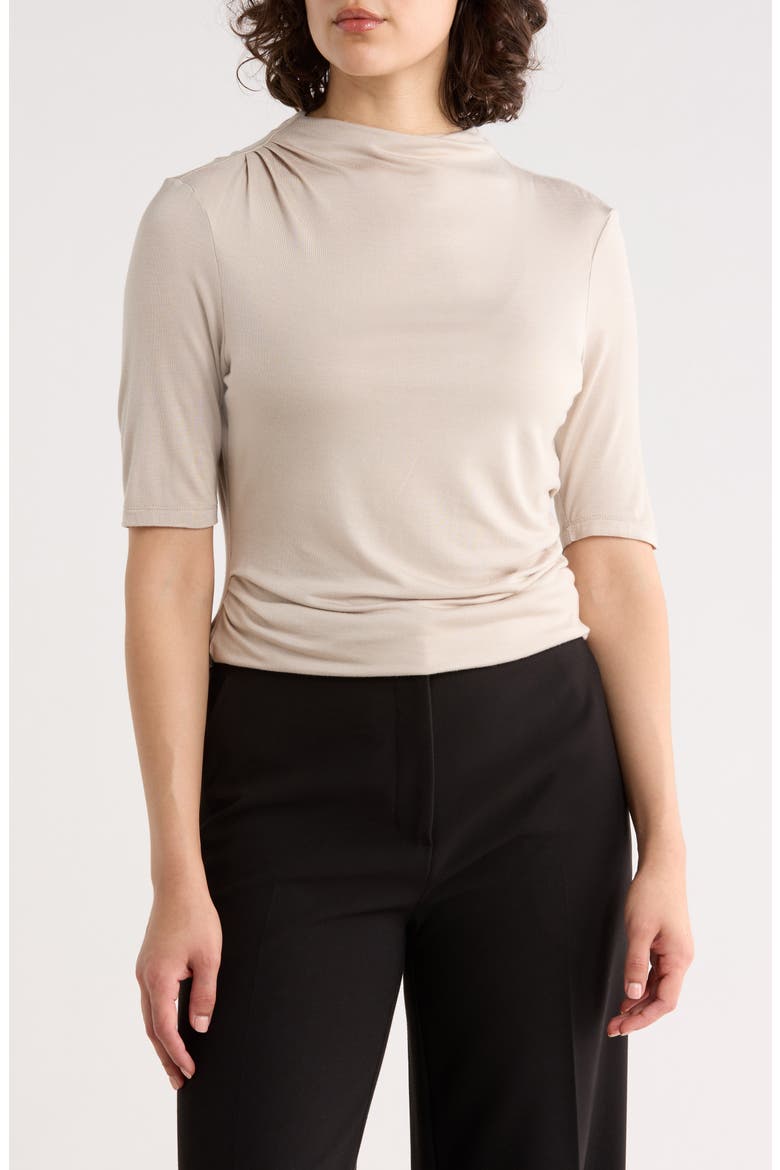 Elbow Sleeve Knit Top, Main, color, PEBBLE