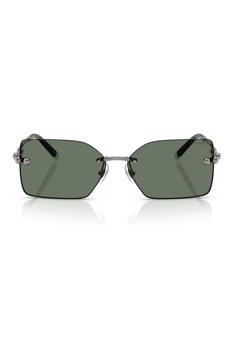 59mm Rectangular Sunglasses, Main, color, GUNMETAL