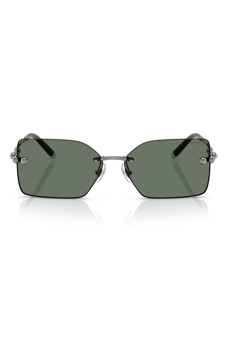 Tiffany & Co. 59mm Rectangular Sunglasses, Main, color, Gunmetal