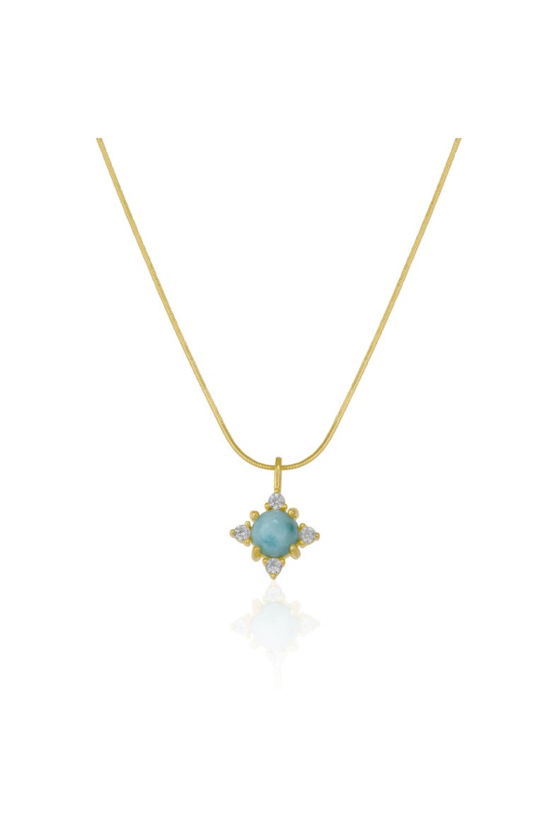 Blue Moonstone Sterling Silver Pendant Necklace With Fine Italian Chain, Main, color, Gold