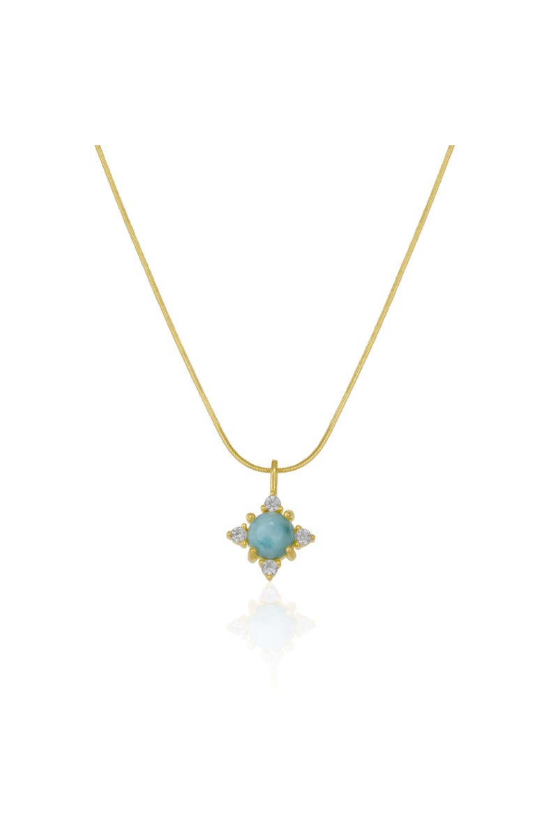 Spero London Blue Moonstone Sterling Silver Pendant Necklace With Fine Italian Chain, Main, color, Gold