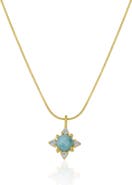 Spero London Blue Moonstone Sterling Silver Pendant Necklace With Fine Italian Chain