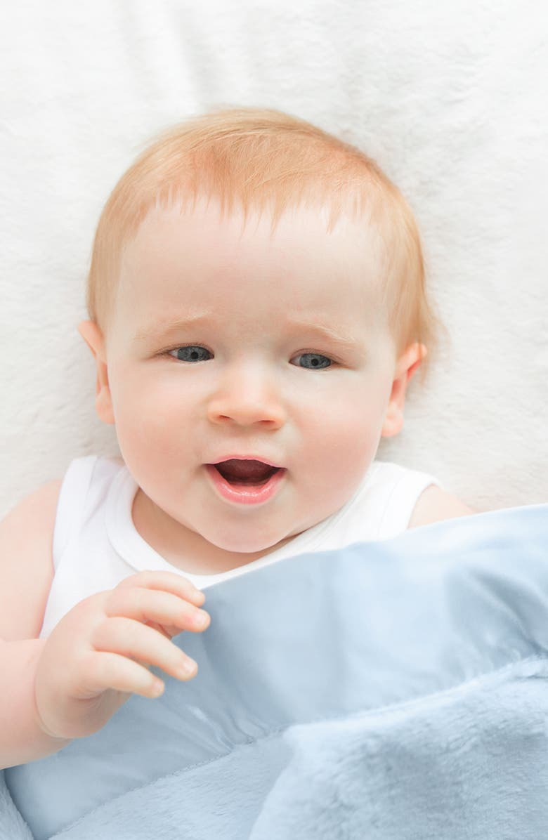 Little Giraffe Luxe Baby Blanket, Alternate, color, Blue