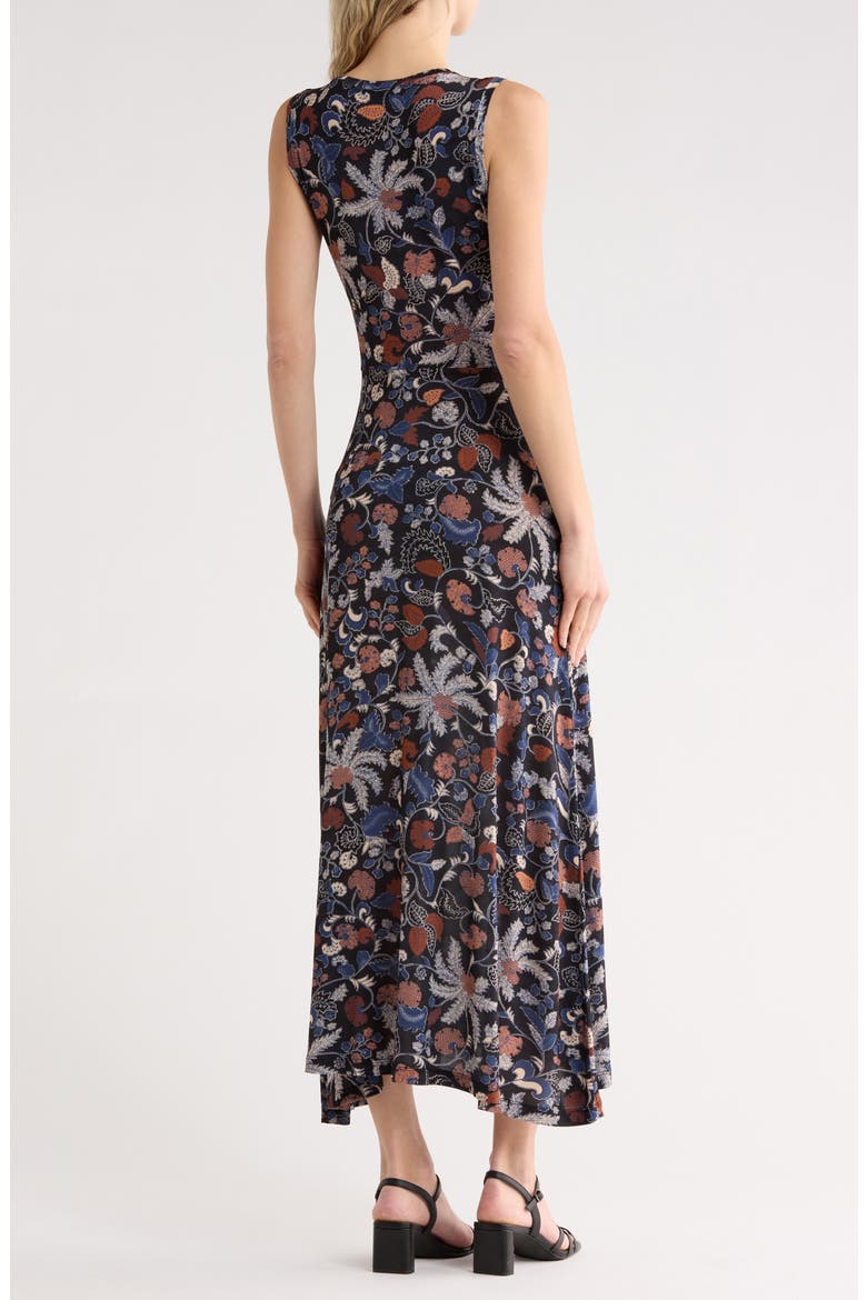 Lina Ruched Sleeveless Midi Dress, Alternate, color, MOONLIGHT FLORAL