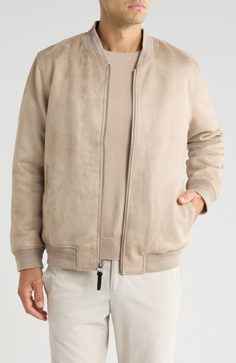 Michael Kors Maxwell Bomber Jacket, Main, color, Latte