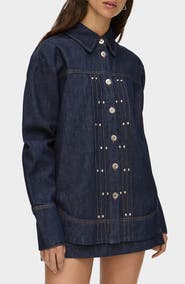 ALIGNE Fog Stud Detail Organic Cotton Denim Jacket