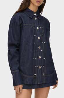 ALIGNE Fog Stud Detail Organic Cotton Denim Jacket