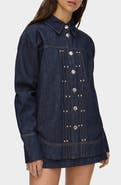 ALIGNE Fog Stud Detail Organic Cotton Denim Jacket