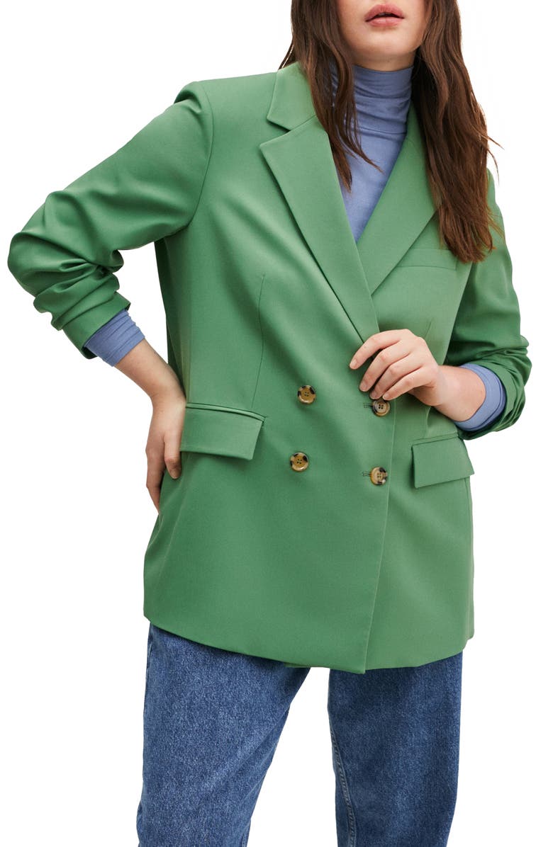 MANGO Double Breasted Blazer, Alternate, color,