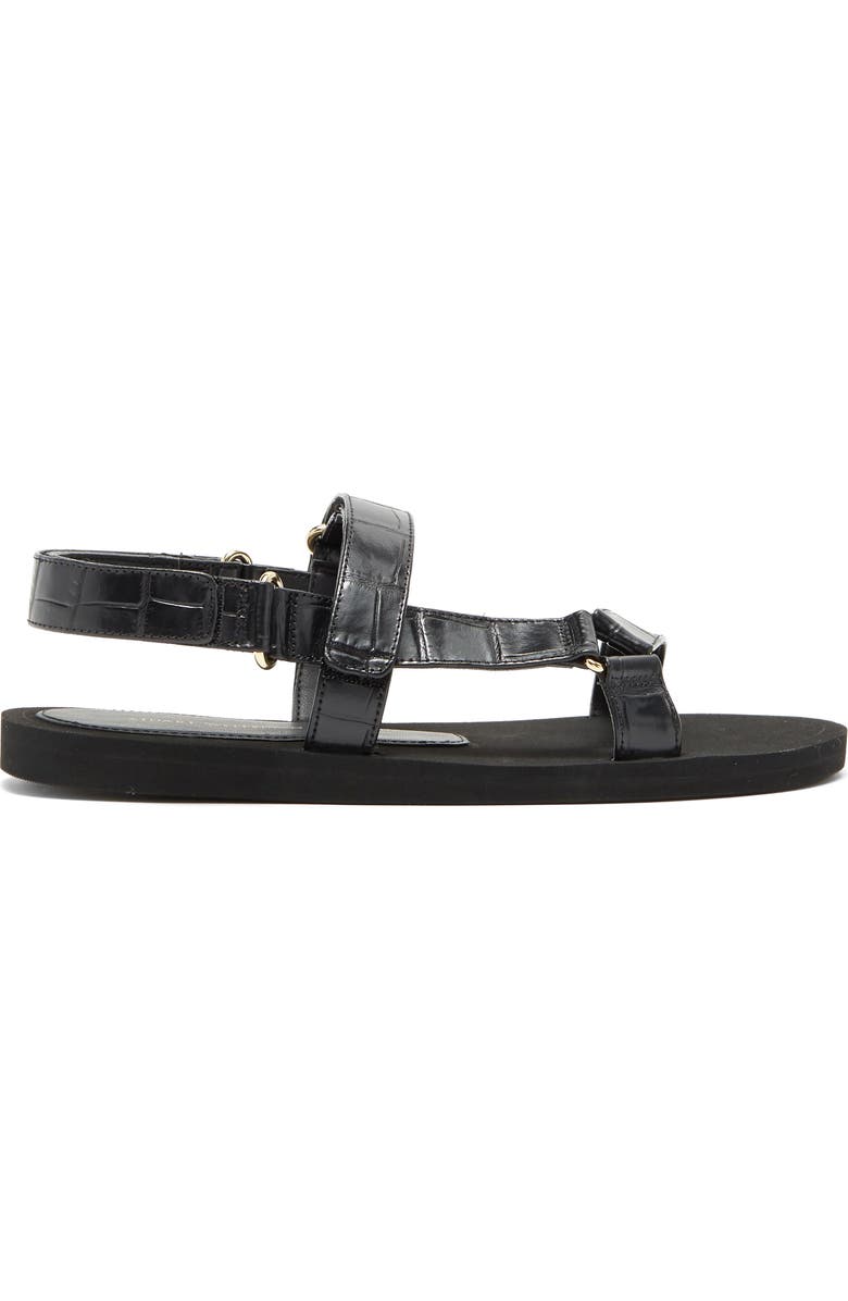 Stuart Weitzman Vail Croc Embossed Sport Sandal, Alternate, color,
