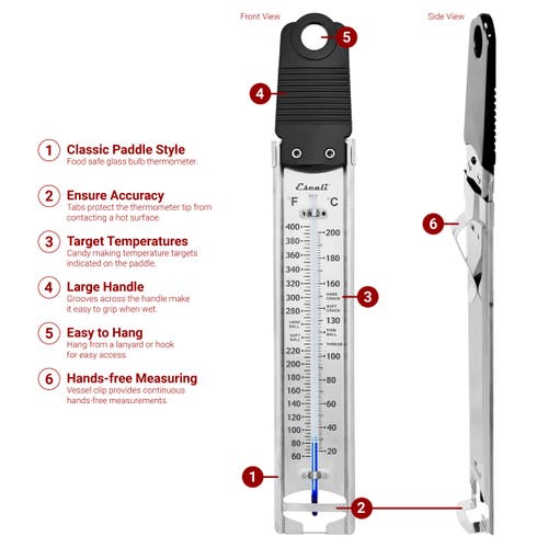 Escali Candy Deep Fry Paddle Thermometer In Black