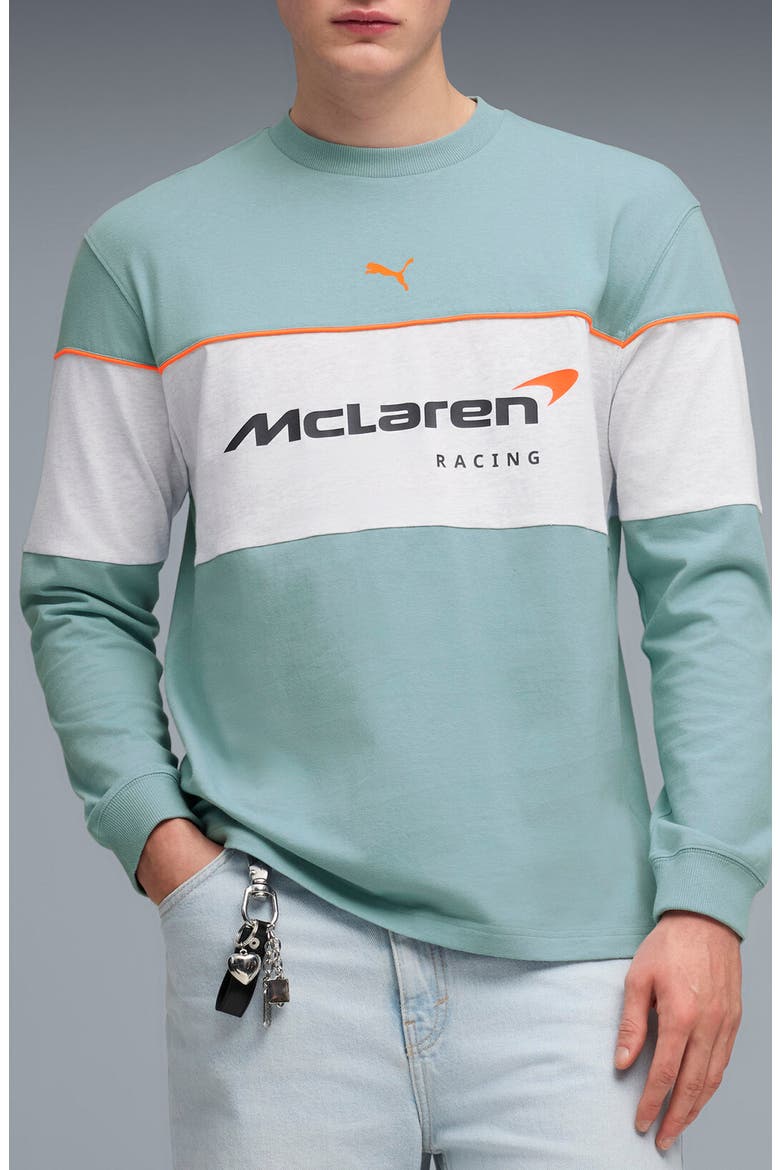 McLaren Long Sleeve Cotton Graphic T-Shirt, Main, color, SEAFOAM