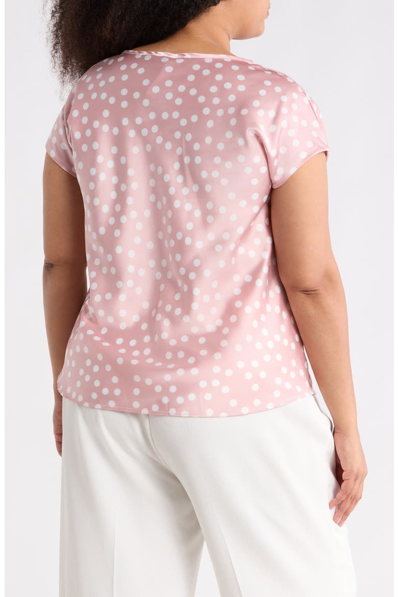 Cowl Neck Cap Sleeve Satin Top, Alternate, color, PINK