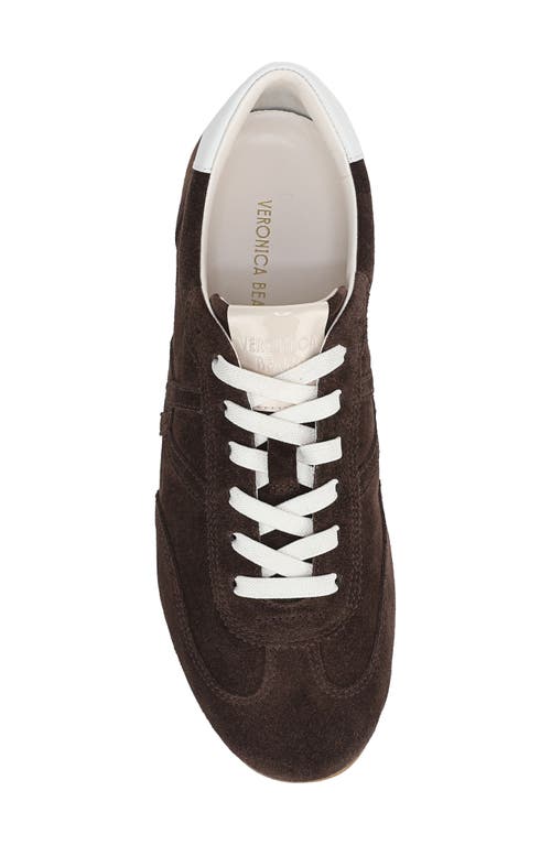 Veronica Beard Riviera Suede Bicolor Retro Sneakers In Brown