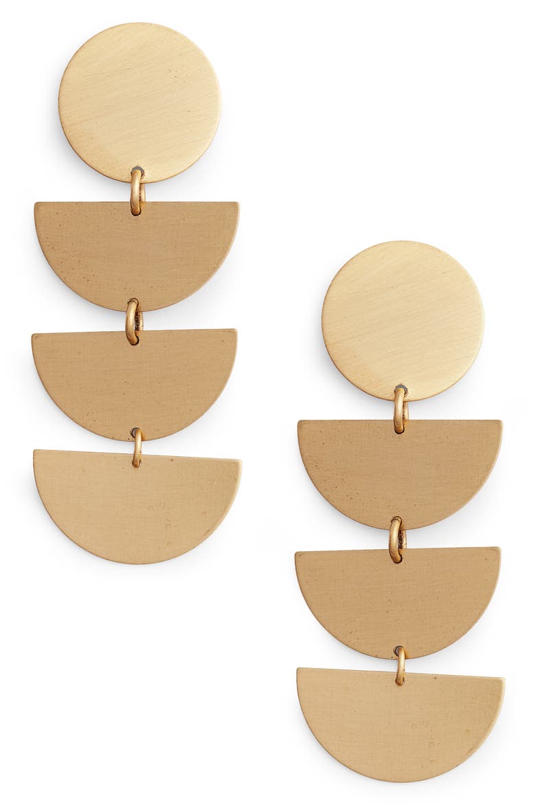 Half Moon Drop Earrings, Main, color, GOLD