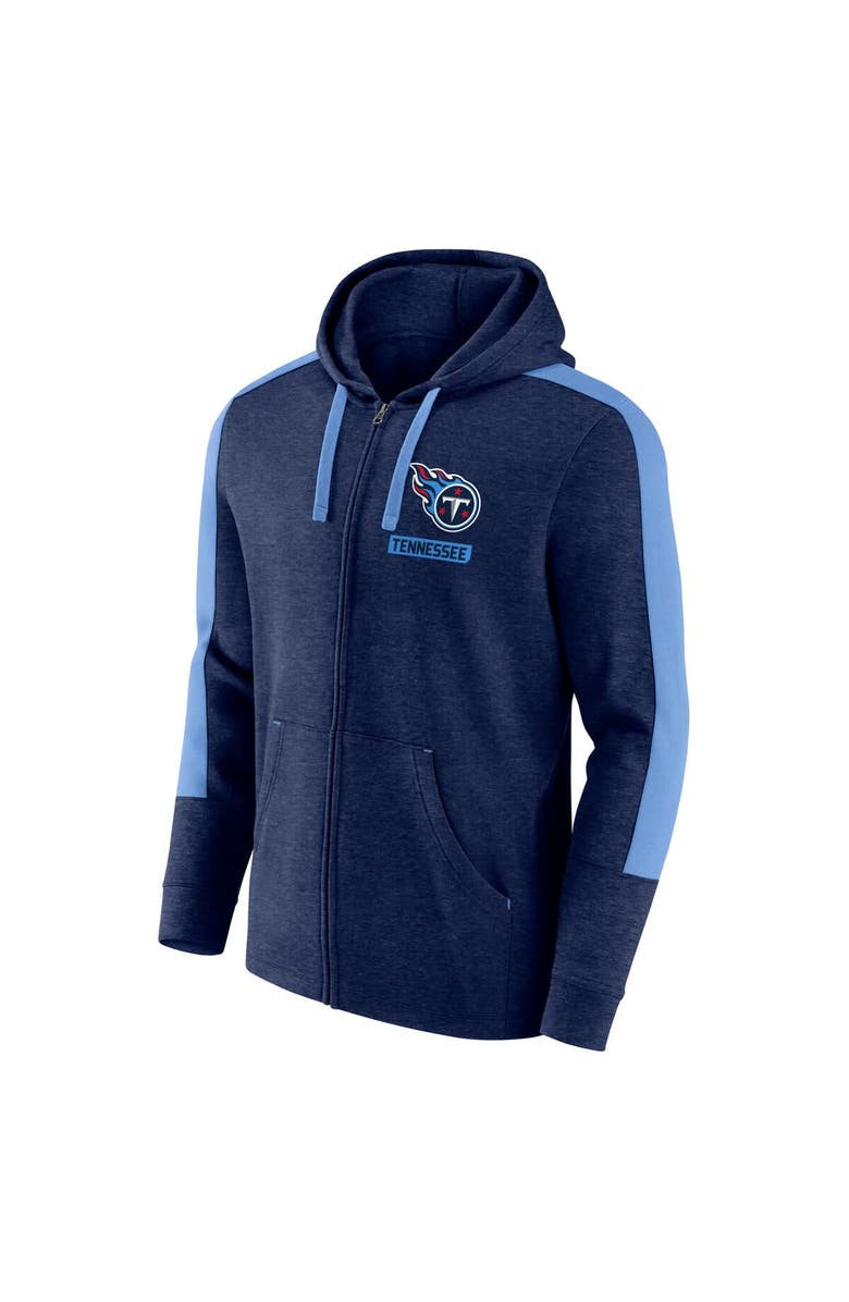 FANATICS Men's Fanatics  Heather Navy Tennessee Titans Gains Full-Zip Hoodie, Alternate, color, Heather Navy