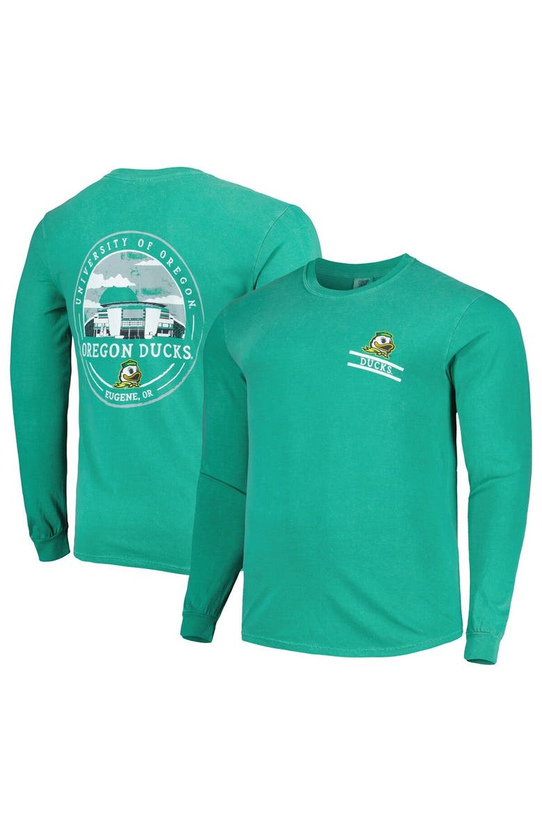 IMAGE ONE Men's Green Oregon Ducks Circle Campus Scene Long Sleeve T-Shirt, Main, color, 